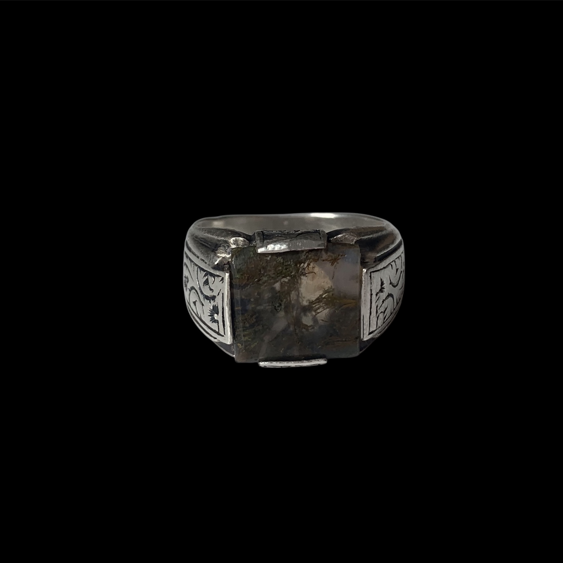 Moss Agate Stone Ring